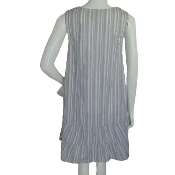 FRESH PRODUCE Dress, L, Melody, Tiered Skirt, V-neck, Crisp cotton, Stripes - Picture 7 of 14